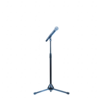 A sleek, modern microphone on a stand ready for recording or live performances. png