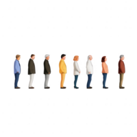 Diverse group of people standing in a line, representing unity and community. png