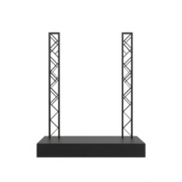 Empty stage with black trusses ready for an event or presentation. png
