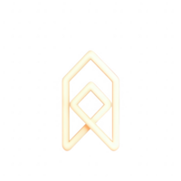 Stylized geometric design with overlapping shapes on a minimalist background. png