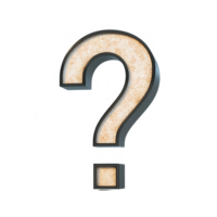 Stylish 3D question mark rendered in elegant design with a textured surface. png