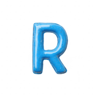 Vibrant blue letter 'R' style illustration for creative projects and design uses. png