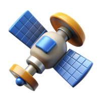 Vibrant 3D satellite design for science concepts png