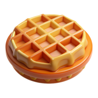 Decorative 3D waffle with intricate patterns png