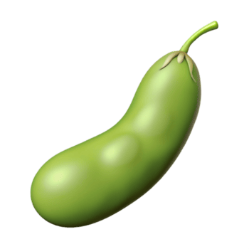 Realistic string bean with smooth textures in 3D png