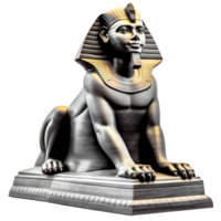 Metallic sphinx statue on a transparent background png