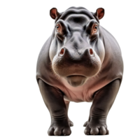 Frontal view of a hippopotamus on a transparent background png