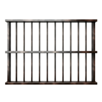 Metal prison bars with horizontal layout, isolated on transparent png