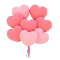 Pink Heart Balloons Bouquet Romantic Valentine's Day Decoration png