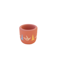 Small Terracotta Pot with Abstract Design png