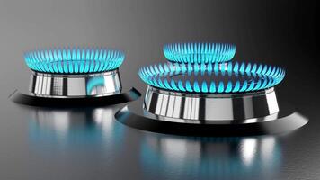 Three Propane Butane Gas Burners with Blue Flames video