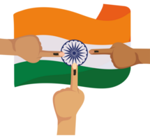 Indien Allgemeines Wahl Hände und Flagge Illustration png