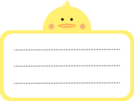 Cute Duck Label Name png