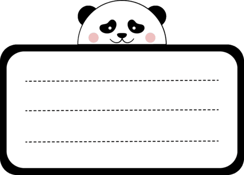 fofa panda rótulo nome png