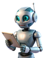 Robotic assistant operating a tablet for tasks png