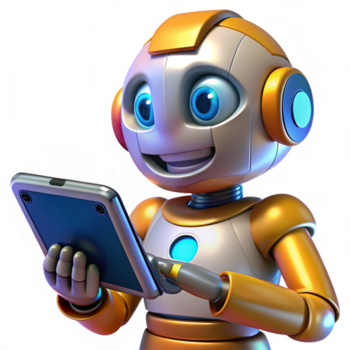 Roboter mit ein Tablette zum fortgeschritten Berechnungen png