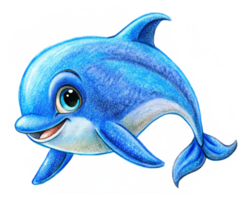 Blue dolphin leaping through the surf with joy png