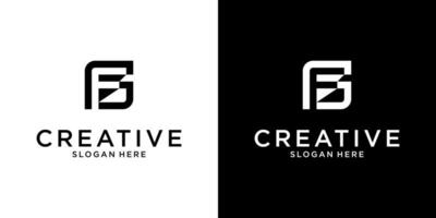 FG or GF initial letter logo design template vector