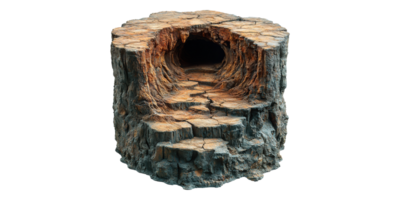 Hollow tree trunk isolated on transparent background png