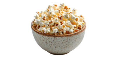 Bowl of popcorn isolated on transparent background png