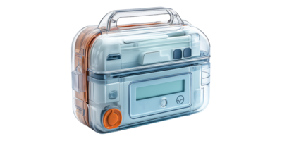 Transparent portable medical device case isolated on transparent background png