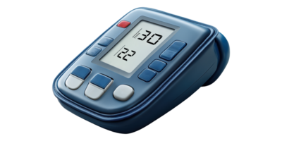 Digital blood pressure monitor with buttons isolated on transparent background png