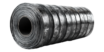 Roll of black tape with reflective surface isolated on transparent background png