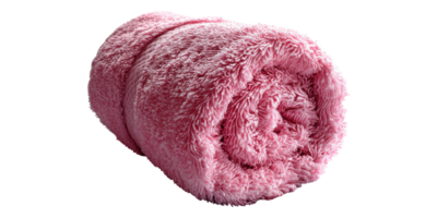 Pink rolled towel on display isolated on transparent background png