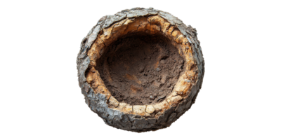 Top view of empty birds nest isolated on transparent background png