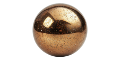 Metallic bronze sphere with glitter isolated on transparent background png