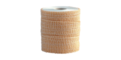 Roll of beige medical bandage isolated on transparent background png