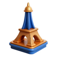 3D Render of Eiffel Tower Icon png