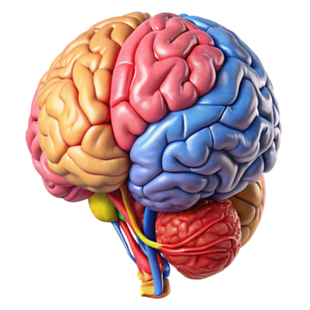 humano cérebro anatomia colorida 3d modelo png