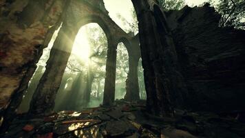 Sunlight Filters Through Windows of Abandoned Monastery video