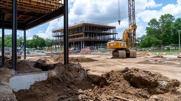 Constructive Works Featuring Heavy Machinery and Steel Framework Progress photo