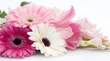 Diverse Assorted Pink and White Flowers Set Against Light Background for Freshness and Love photo
