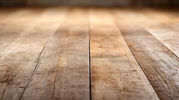 Closeup of rustic wooden planks with warm tones for background and texture photo