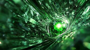 Vibrant Green Swirling Abstract Pattern in Dynamic Light and Texture photo
