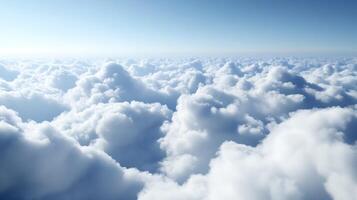 Expansive Blue Sky with Overcast Cloud Layers Creating a Serene Atmosphere photo