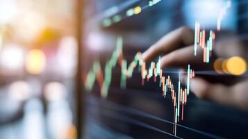 Abstract Digital Screen with Financial Data and Stock Market Charts Display photo