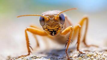 Macro Image of a Soldier Termite with Focused View of Its Powerful Mandibles and Head photo