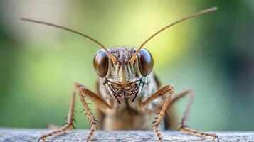 Detailed View of Insect on Tree Branch with Vibrant Background photo