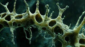 Close up of unique spongy texture with organic patterns resembling coral or sponge structure photo