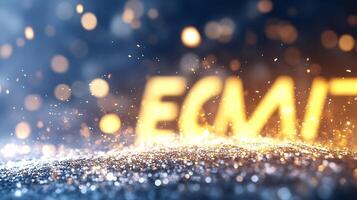 Glittering ECM Typography with Sparkling Background in Conceptual Design photo