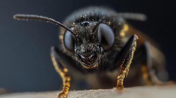 Macro View of an Insect with Intricate Textures Under Soft Lighting photo