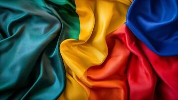 Colorful Abstract Fabric Waves Creating Visual Texture and Movement photo