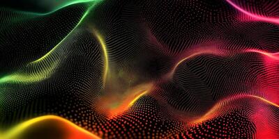 Abstract colorful waves on a black background photo