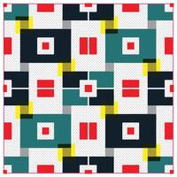 square print in red and blue box in white background. vector