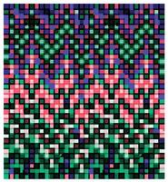 Abstract square print pixelated pattern with vibrant colors, resembling a digital mosaic. vector