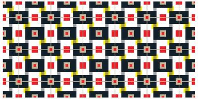 A square pattern featuring alternating red, yellow, and black squares arranged in a grid formation. vector